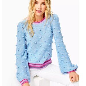 Lilly Pulitzer Verna Pullover Bobble Sweater Blue Pink Feminine Soft Girl